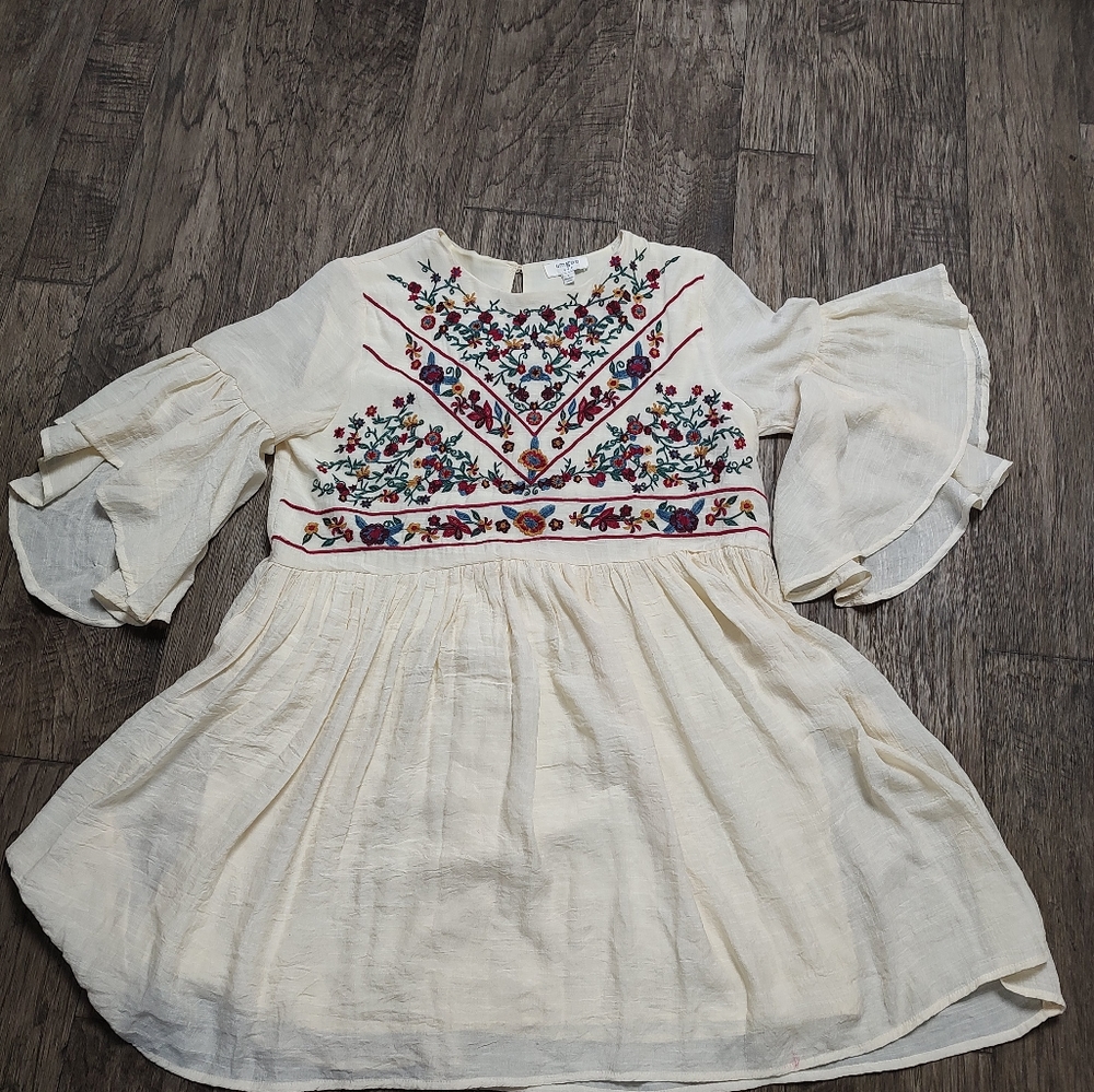 Umgee floral embroidered Bohemian swing top USA Women's size L - Picture 6 of 14